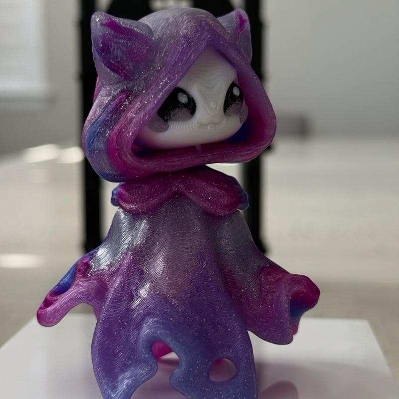 Flexi Glow in the Dark Floaty Ghost Figurine Sparkling Glitter White Base with Blue Black Pink Hues Unique Interactive Decor for Shelves or Desks Decoration Ornaments thumbnail 4