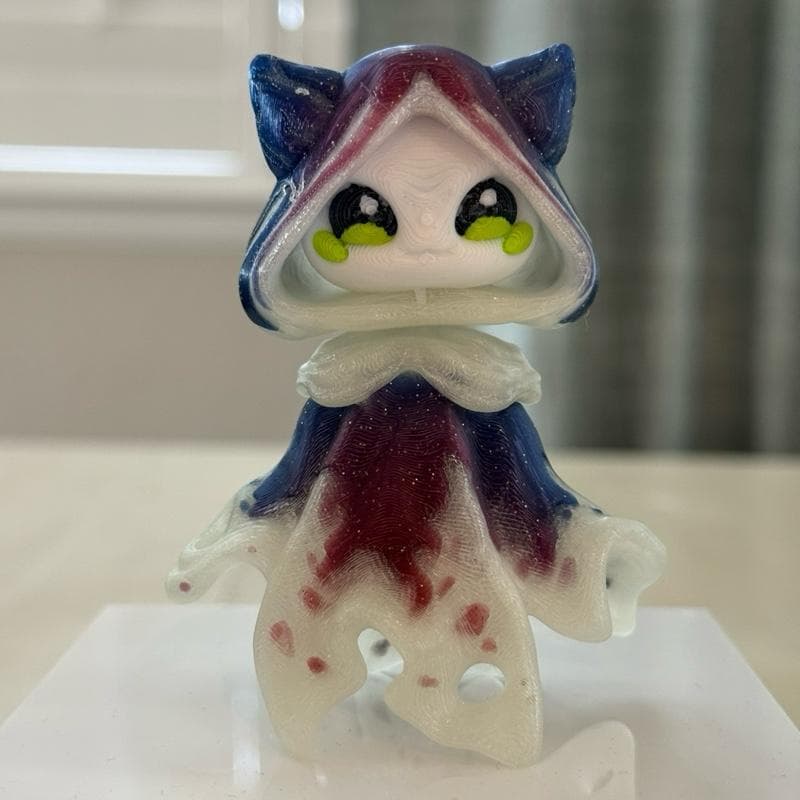 Flexi Glow in the Dark Floaty Ghost Figurine Sparkling Glitter White Base with Blue Black Pink Hues Unique Interactive Decor for Shelves or Desks Decoration Ornaments thumbnail 6