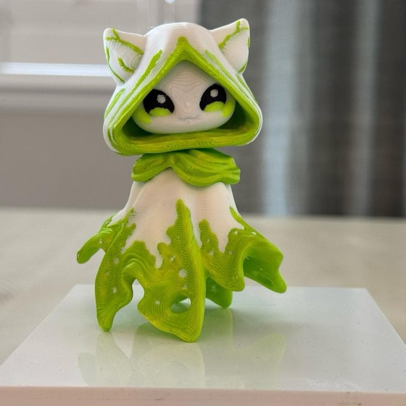 Flexi Glow in the Dark Floaty Ghost Figurine Sparkling Glitter White Base with Blue Black Pink Hues Unique Interactive Decor for Shelves or Desks Decoration Ornaments thumbnail 7